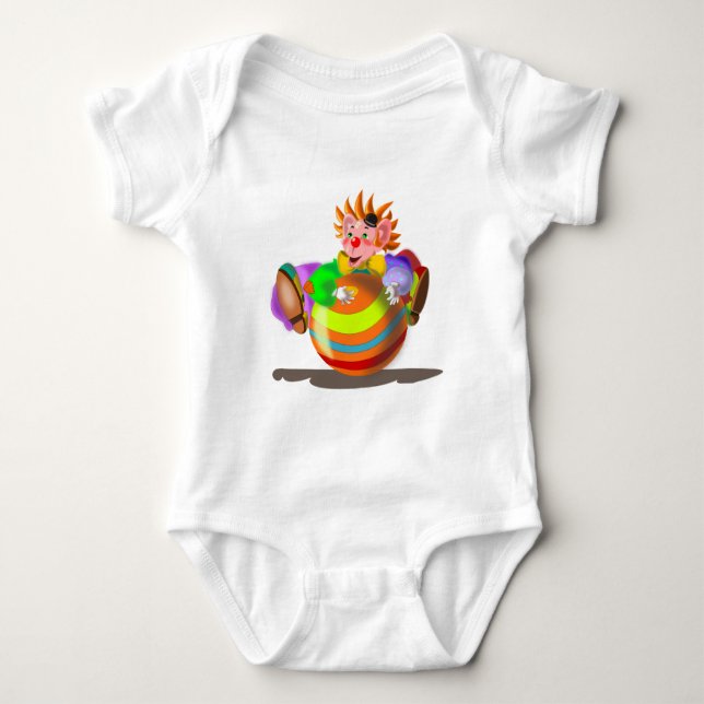 Happy Clown Funny Baby Bodysuit (Front)