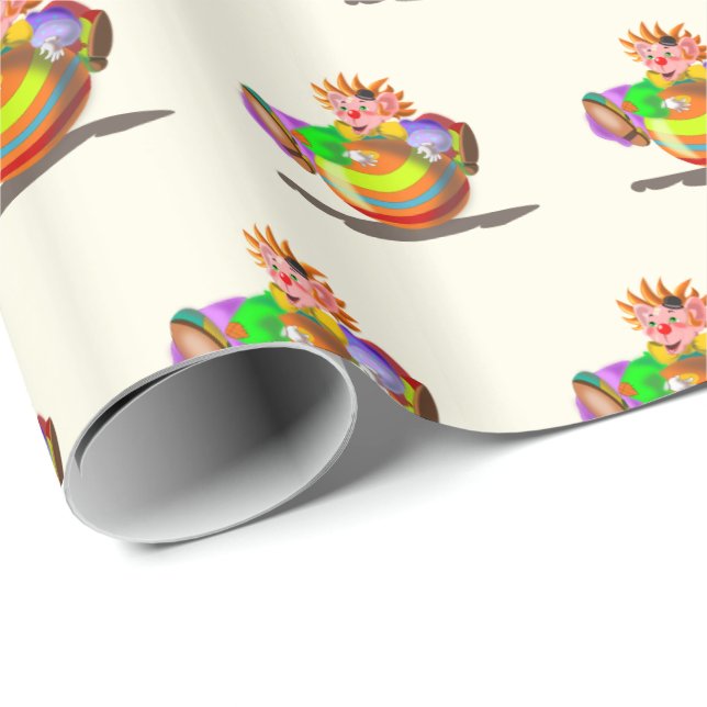 Happy Clown Wrapping Paper - Circus - Painting (Roll Corner)