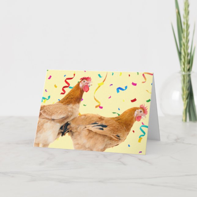 Happy Clucking Birthday Greeting Card (Front)