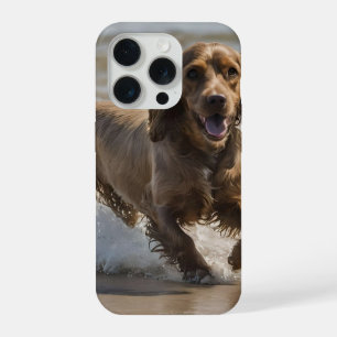Happy Cocker Spaniel Beach Fun Day,  iPhone 15 Pro Case
