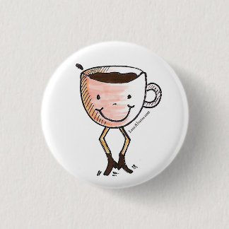 Happy coffee 3 cm round badge