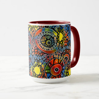 Happy Coffee Acrylic Hand Painted Rustic Modern Mug