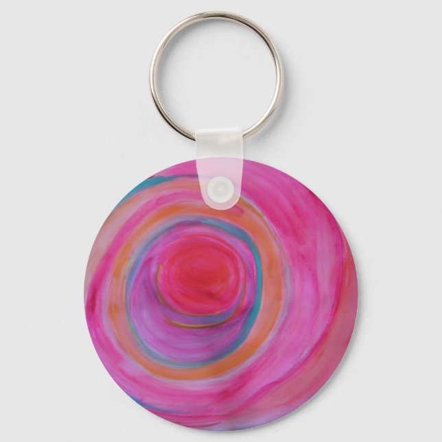 Happy Colourful Bulls- Eye  Key -chain Ring (Front)