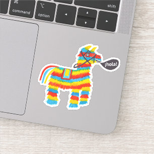 Happy Colourful burro piñata says "hola"