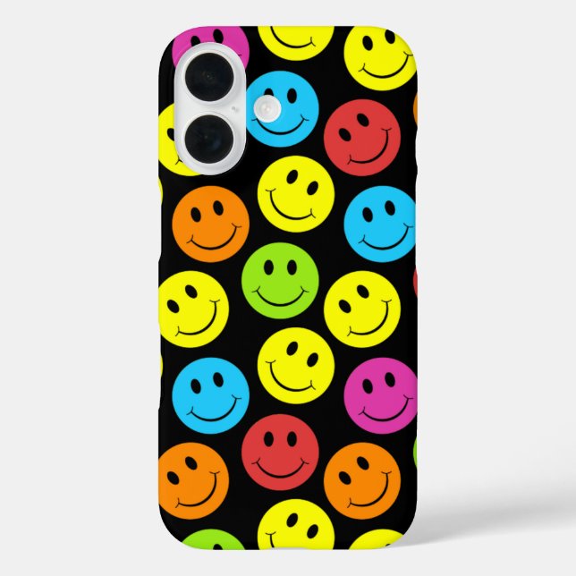 Happy Colourful Faces Pattern Case-Mate iPhone Case (Back)