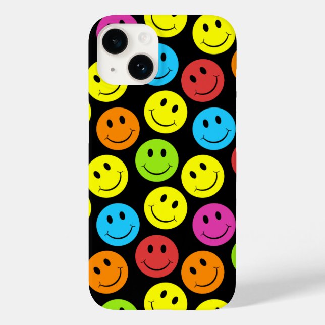 Happy Colourful Faces Pattern Case-Mate iPhone Case (Back)