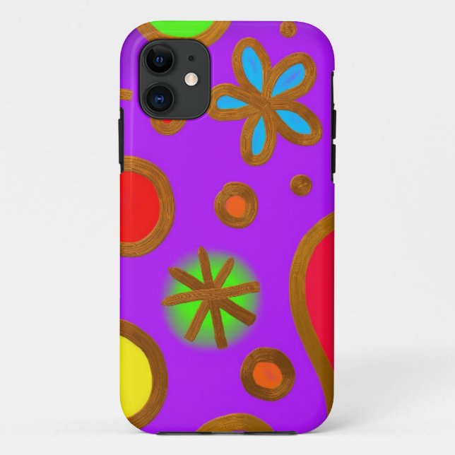 Happy Colourful Floral Background Case-Mate iPhone Case (Back)