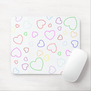 Happy colourful hearts mouse mat