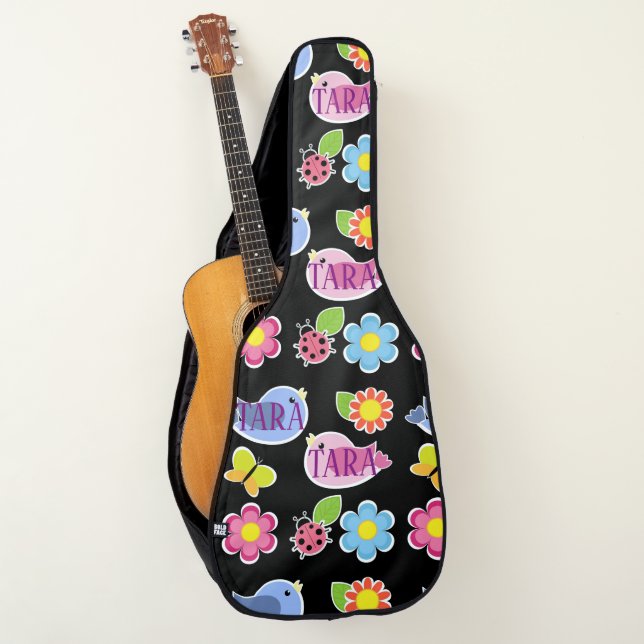 Happy Colourful  Personalised Guitar Case (Front)