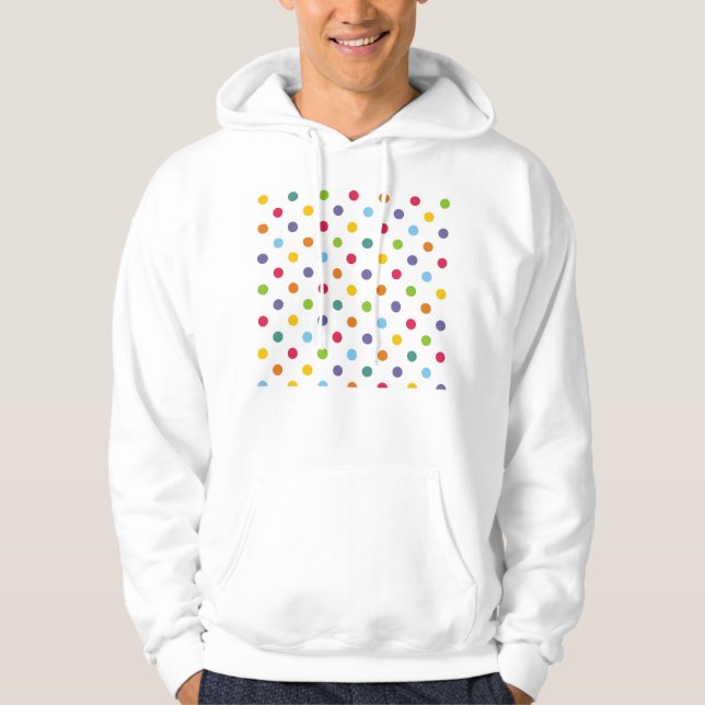 Happy colourful polka dots hoodie (Front)