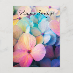Happy Colourful Spring Flowers Postcard
