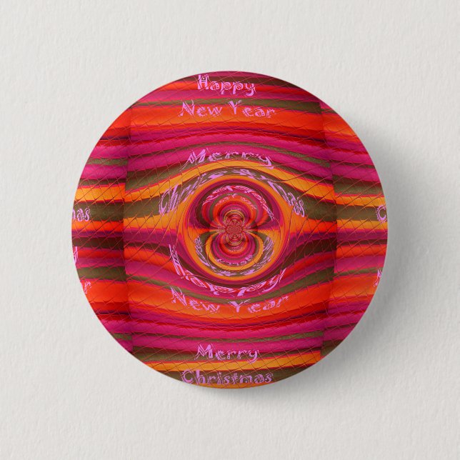 Happy Colours Merry Christmas Happy New Year  Desi 6 Cm Round Badge (Front)