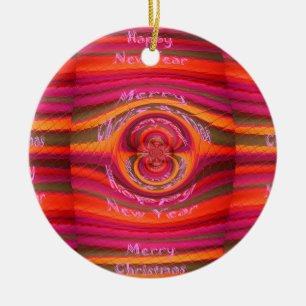 Happy Colours Merry Christmas Happy New Year  Desi Ceramic Tree Decoration