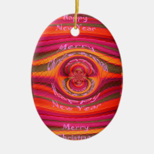 Happy Colours Merry Christmas Happy New Year  Desi Ceramic Tree Decoration