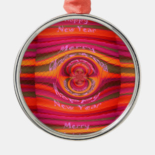 Happy Colours Merry Christmas Happy New Year  Desi Metal Tree Decoration