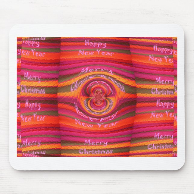 Happy Colours Merry Christmas Happy New Year  Desi Mouse Mat (Front)