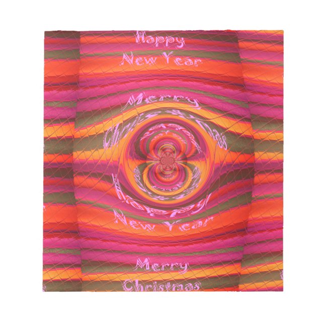 Happy Colours Merry Christmas Happy New Year  Desi Notepad (Front)