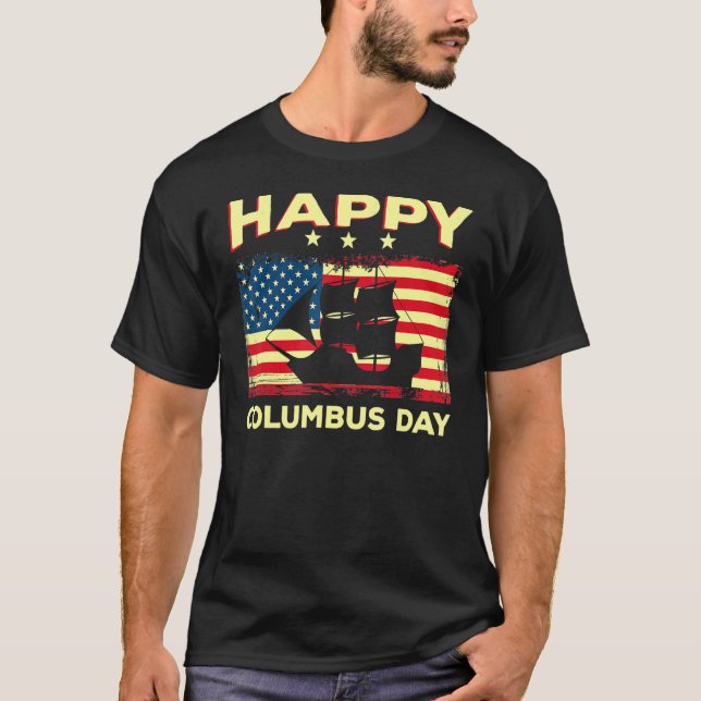 Happy Columbus Day  Discovery Italian Explorer T-Shirt (Front)