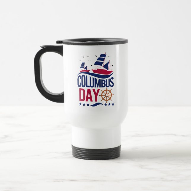 Happy Columbus Day Mug – Celebrate History (Left)