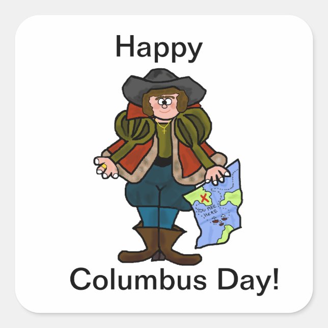 Happy Columbus Day Stickers - Ver. 2 (Front)