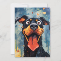 Happy Comical Dobermann Dog
