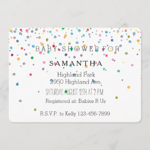 Happy Confetti Dots baby shower Invitation