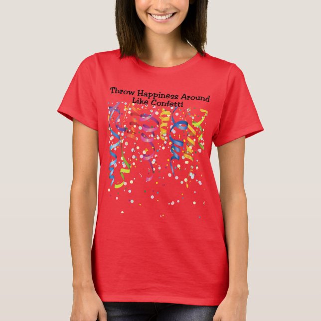 Happy Confetti Women's Basic T-Shirt (Front)