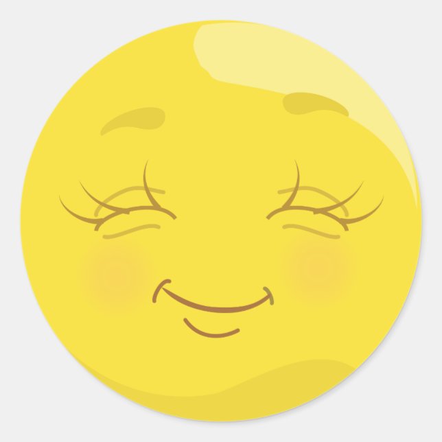 Happy & Content Yellow Emoji face Stickers (Front)