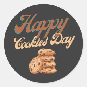 Happy Cookies Day, National Cookie Day Classic Round Sticker