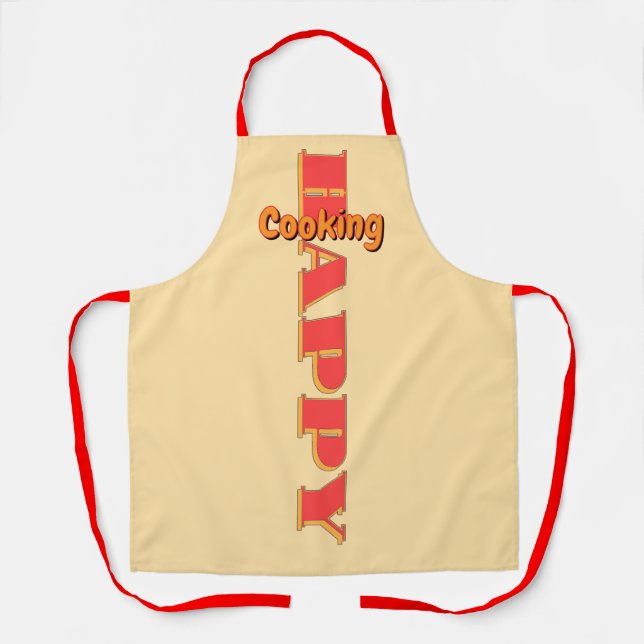 Happy Cooking Beige Chef   Apron (Front)