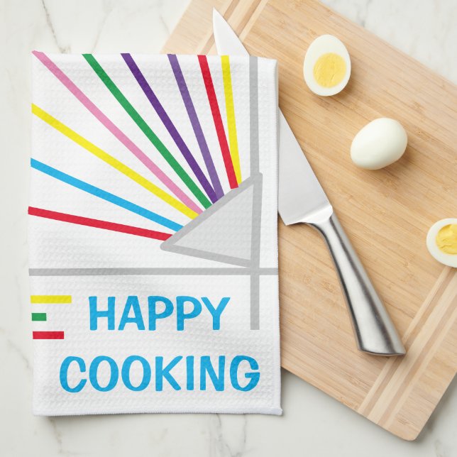 Happy Cooking Fireworks Kitchen Towel (Quarter Fold)