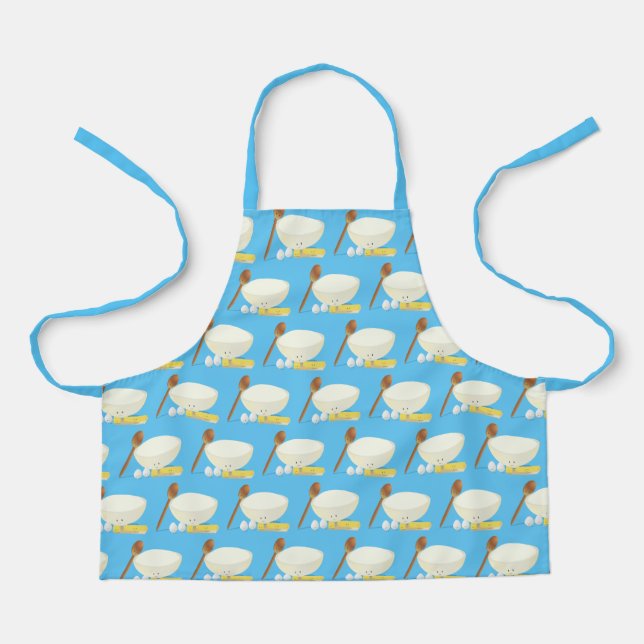 Happy Cooking Ingredients Flour Eggs Butter Spoon Apron (Front)