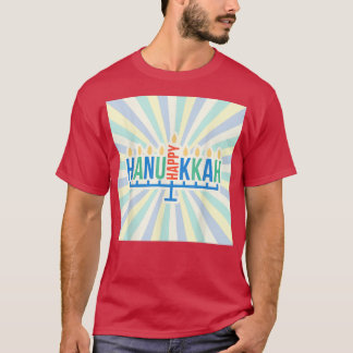 Happy cool Hanukkah Chanukah Minorah design  T-Shirt