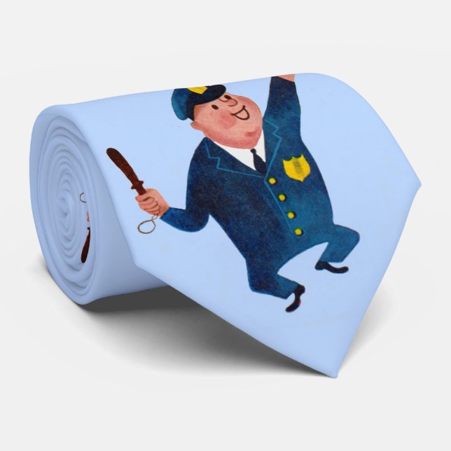 happy cop print tie  (Rolled)