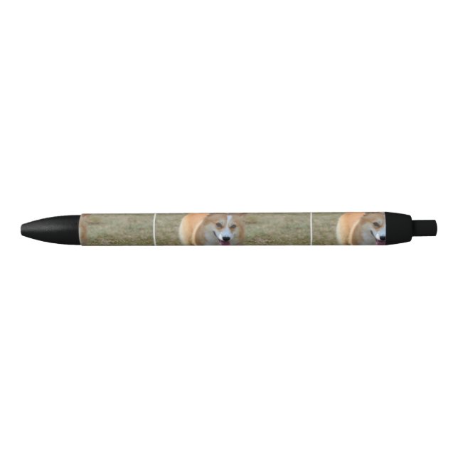 Happy Corgi Black Ink Pen (Front)