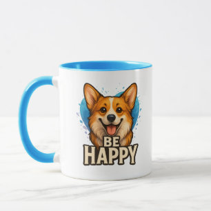  Happy Corgi Cute Dog Lover Design for Positive Mug