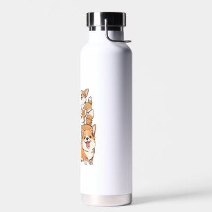happy Corgi dogs Water Bottle