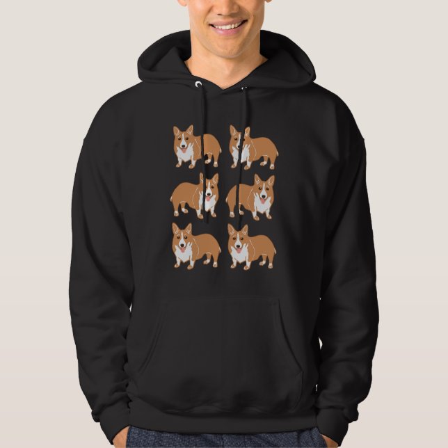Happy Corgi Pattern Hoodie (Front)