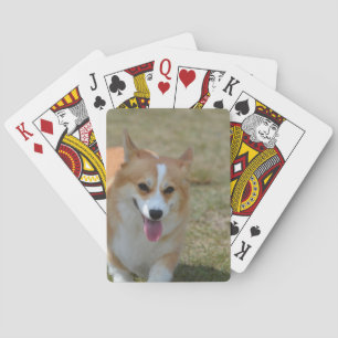 Happy Corgi Playing Cards