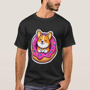 Happy Corgi Sitting in a Colourful Sprinkled Dough T-Shirt