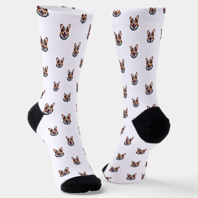 Happy Corgi Socks (Angled)