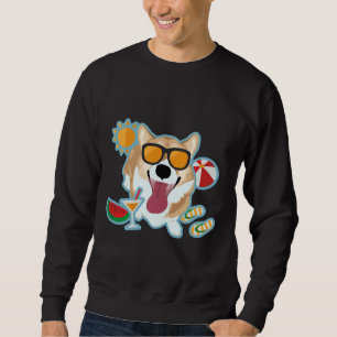 Happy Corgi Summer Sweatshirt