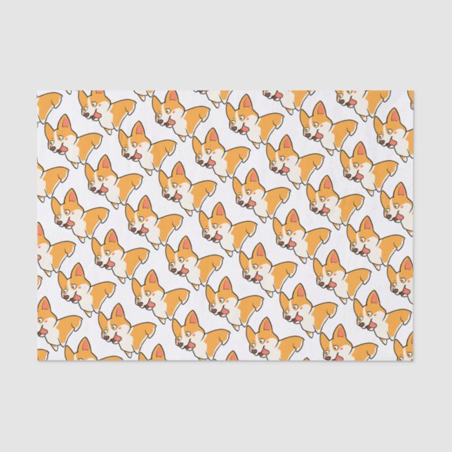 Happy Corgi Tissue Paper (Front)