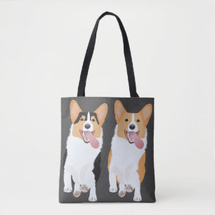 Happy Corgis Running Tote Bag