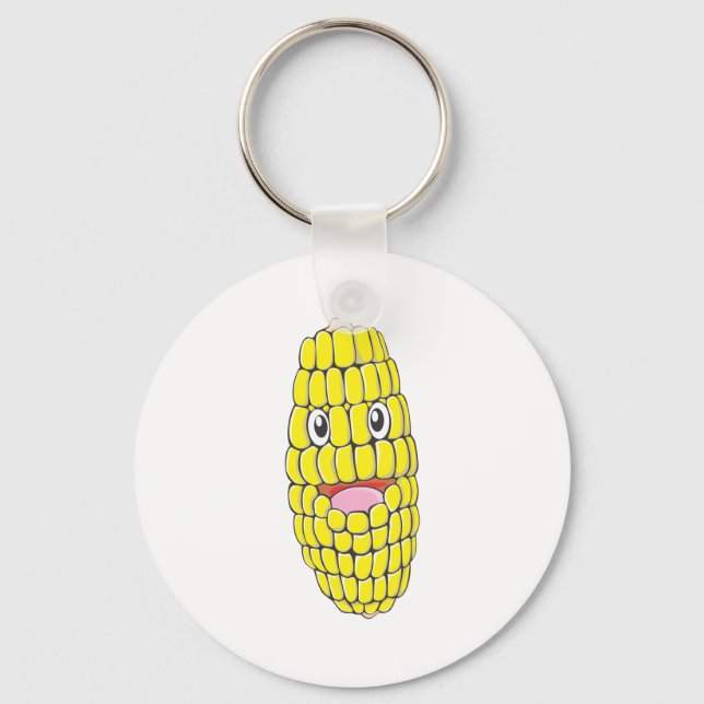 Happy Corn Vegetable Key Ring (Front)