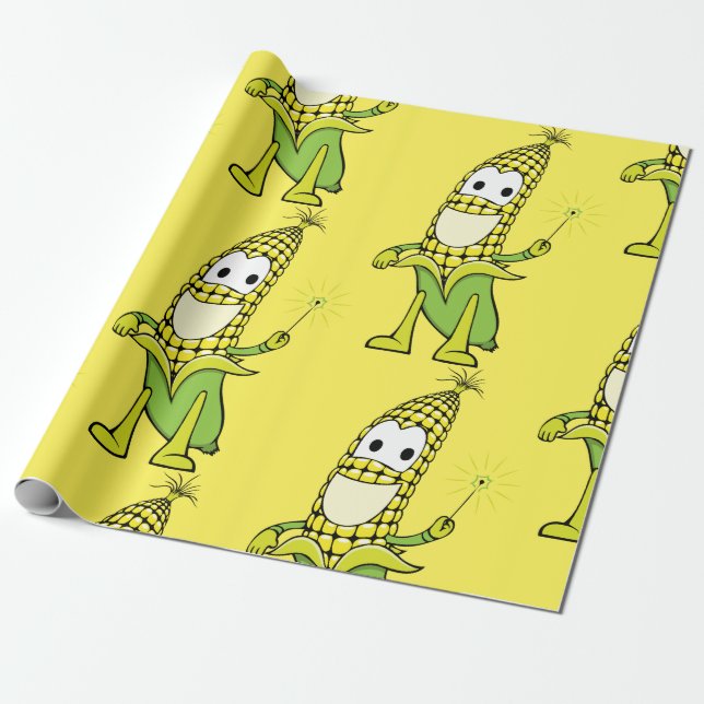 Happy Corn Wrapping Paper (Unrolled)