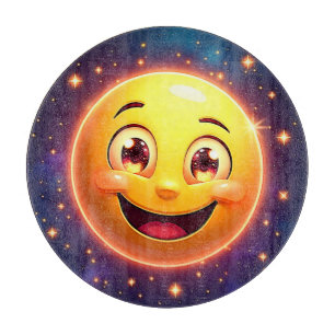 Happy Cosmic Eyes Emoji Cutting Board