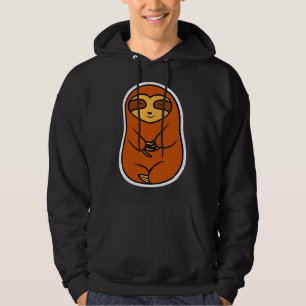 Happy Cosy Brown Sloth Bear Hoodie