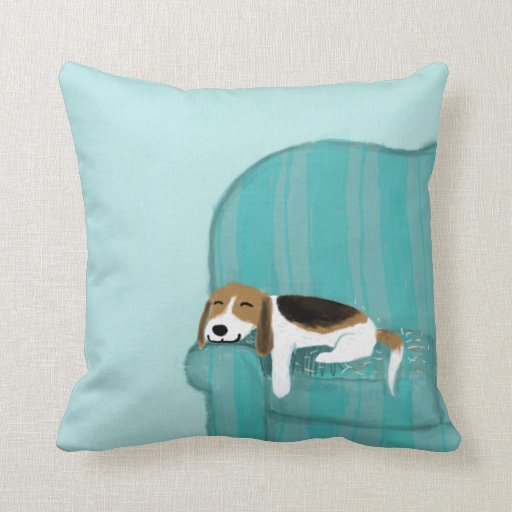 Image of Happy Couch Dog - Cute Beagle Relaxing Cushion