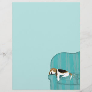 Happy Couch Dog - Cute Beagle Speciality Paper